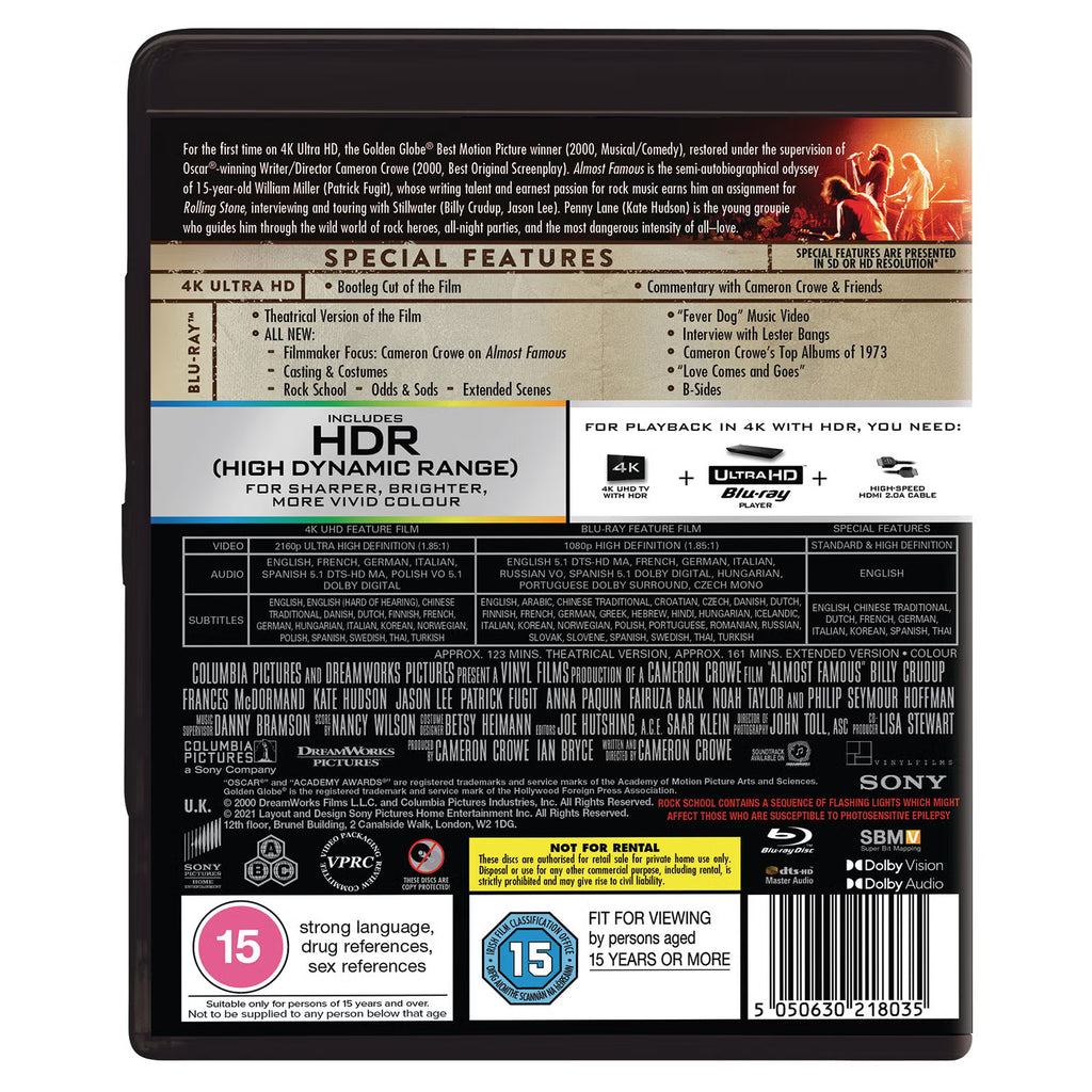Almost Famous 4K UHD + BluRay